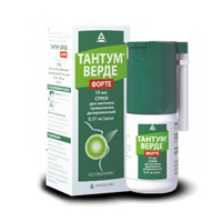 Тантум верде форте спрей д/местн. прим. дозир. 0.51 мг/доза 15 мл (88 доз) №1, Азиенде Кимике Риуните Анжелини Франческо А.К.Р.А.Ф. С.п.А.