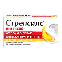Стрепсилс Интенсив табл. д/рассас. 8.75 мг №24 мед и лимон, Рекитт Бенкизер Хелскэр Интернешнл Лтд